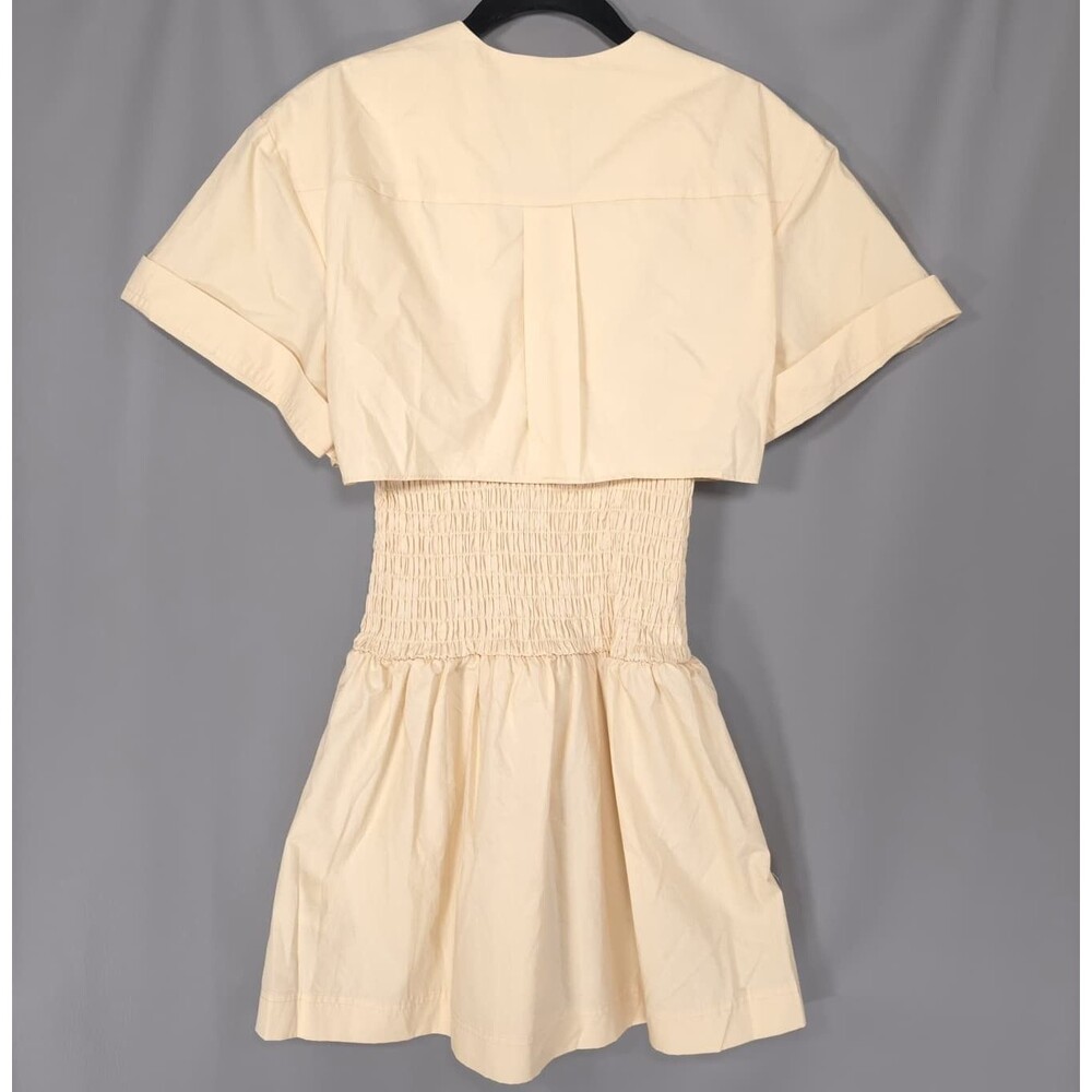 ANTHROPOLOGIE‎ MARE MARE Women’s New Mini Dress XS Khaki Utility Short Sleeve - Picture 7 of 14